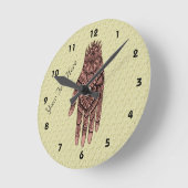 Horloge Ronde Tatouage à main rose Mehndi (Angle)