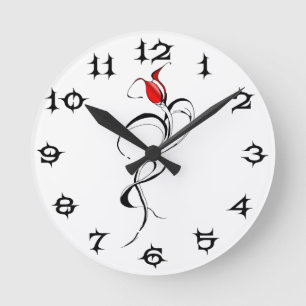 Horloge Ronde Tatouage artistique tribal surréaliste de dame à l
