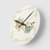 Horloge Ronde Tea Time Art, Graphisme (Angle)