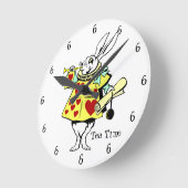 Horloge Ronde Tea Time White Rabbit (Angle)