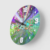 Horloge Ronde Teach Peace tout le temps. (Angle)