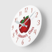 Horloge Ronde Teacher Apple Personalized Round Clock (Angle)