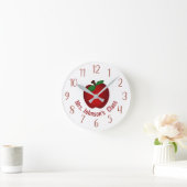 Horloge Ronde Teacher Apple Personalized Round Clock (Maison)