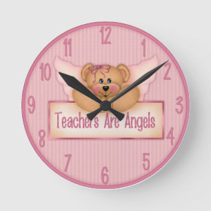 Horloge Ronde Teacher Are Angels Wall Clock.
