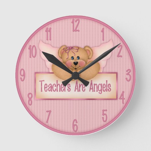Horloge Ronde Teacher Are Angels Wall Clock. (Recto)