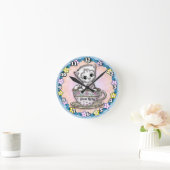 Horloge Ronde Teacup Kitten Chat (Maison)