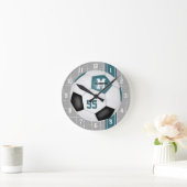 Horloge Ronde teal (Maison)