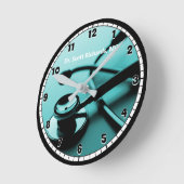Horloge Ronde Teal Blue Medical (Angle)