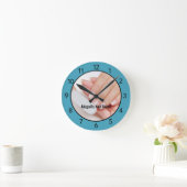Horloge Ronde Teal Blue Nail Salon (Maison)