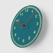 Horloge Ronde Teal Wall (Angle)