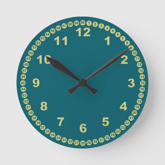 Horloge Ronde Teal Wall (Recto)