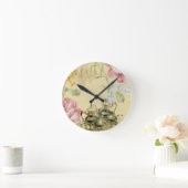 Horloge Ronde Teapot Tea Party Paris Floral (Maison)