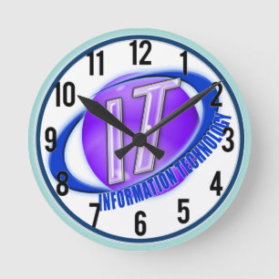 HORLOGE RONDE TECHNOLOGIE DE L'INFORMATION DE LOGO/SWOOSH