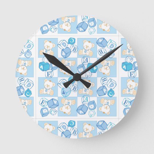 Horloge Ronde Teddy bear check pattern (Recto)