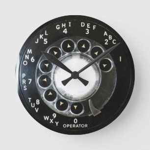 Horloge Ronde Téléphone Rotary