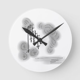Horloge Ronde tempête abstraite