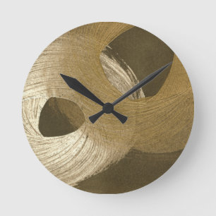 Horloge Ronde Tempête de sable circulaire dans le brun bronzage