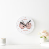 Horloge Ronde Temps à pig out ! Cartoon pigs clock. (Maison)