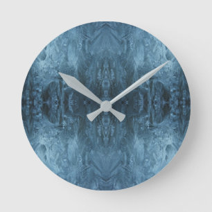 Horloge Ronde Temps Cristallin Motif de glace psychédélique