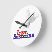 Horloge Ronde Temps de colombe - Rouge profond (Angle)