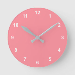 Horloge Ronde Tendance Couleur pastèque rose rond Nombre d'horlo