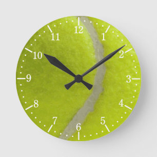 Horloge Ronde Tennis Ball Imprimer Motif Arrière - plan