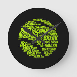 Horloge Ronde Termes Tennis Joueur De Tennis Jouer Tennis Ball