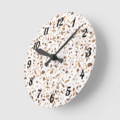 Horloge Ronde Terrazzo Brown et Beige et White (Angle)