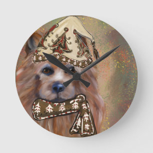 HORLOGE RONDE TERRIER AUSTRALIEN