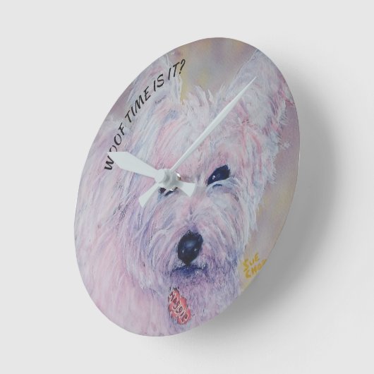 Horloge Ronde TERRIER BLANC Ouest (Angle)