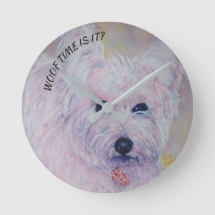 Horloge Ronde TERRIER BLANC Ouest