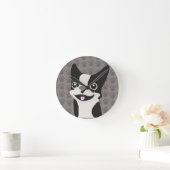 Horloge Ronde Terrier de Boston (Maison)