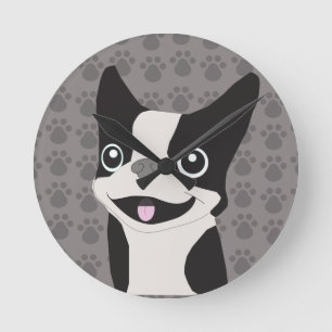 Horloge Ronde Terrier de Boston