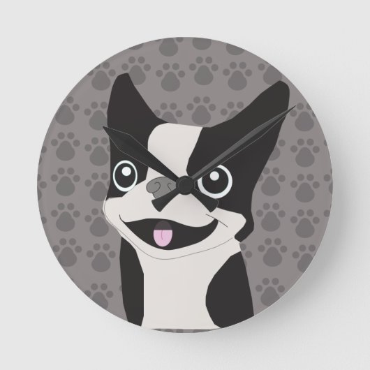Horloge Ronde Terrier de Boston (Recto)