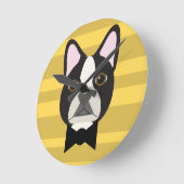 Horloge Ronde Terrier de Boston (Angle)