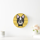 Horloge Ronde Terrier de Boston (Maison)