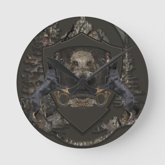 Horloge Ronde Terrier de chasse allemand (Jagdterrier) (Recto)