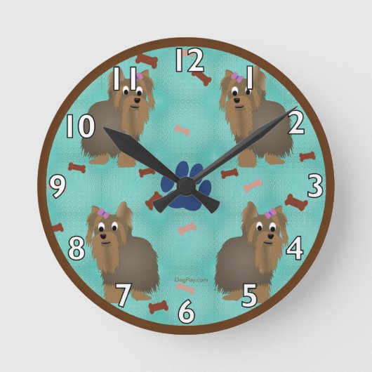 Horloge Ronde Terrier du Yorkshire (Recto)