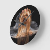 Horloge Ronde Terrier noir du Yorkshire (Angle)