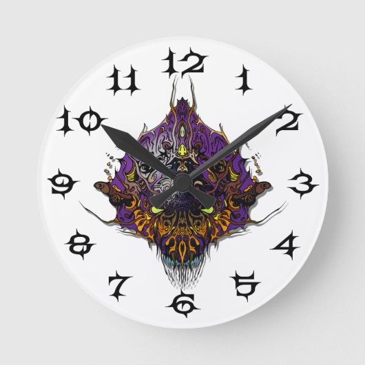 Horloge Ronde Tête Alien - violet (Recto)