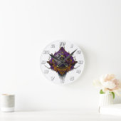 Horloge Ronde Tête Alien - violet (Maison)