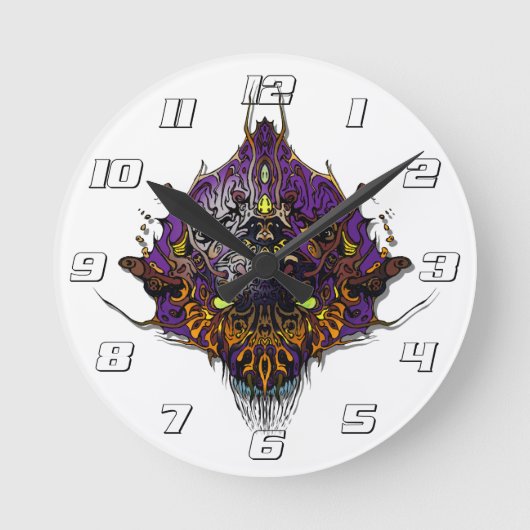 Horloge Ronde Tête Alien - violet (Recto)