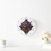 Horloge Ronde Tête Alien - violet avec points (Maison)