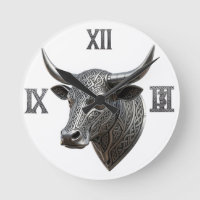 Tête de taureau en argent Viking celtique