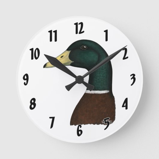 Horloge Ronde Tête Mallard Drake (Recto)