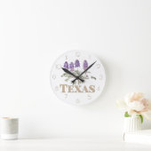 Horloge Ronde Texas Bluebonnet 2 (Maison)