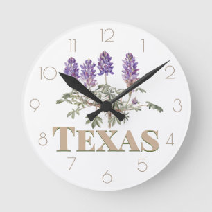 Horloge Ronde Texas Bluebonnet 2