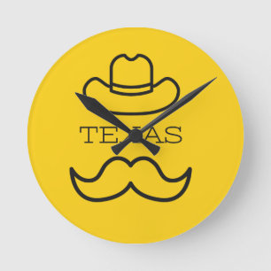 Horloge Ronde Texas en jaune 2