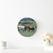 Horloge Ronde Texas Longhorn Steer (Maison)