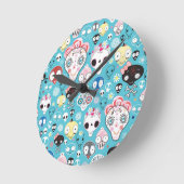 Horloge Ronde Texture crâne riant (Angle)